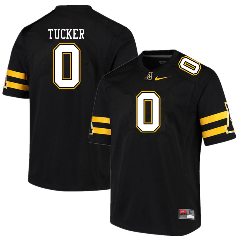 Men #0 Milan Tucker Appalachian State Mountaineers College Football Jerseys Sale-Black